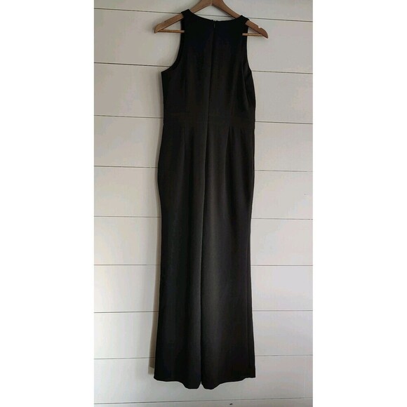 Trina Turk Black Size 6 Sleeveless Wide Leg Jumpsuit V-Neck Draped Front - Picture 3 of 9